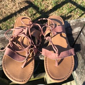 Qupid lace up sandals